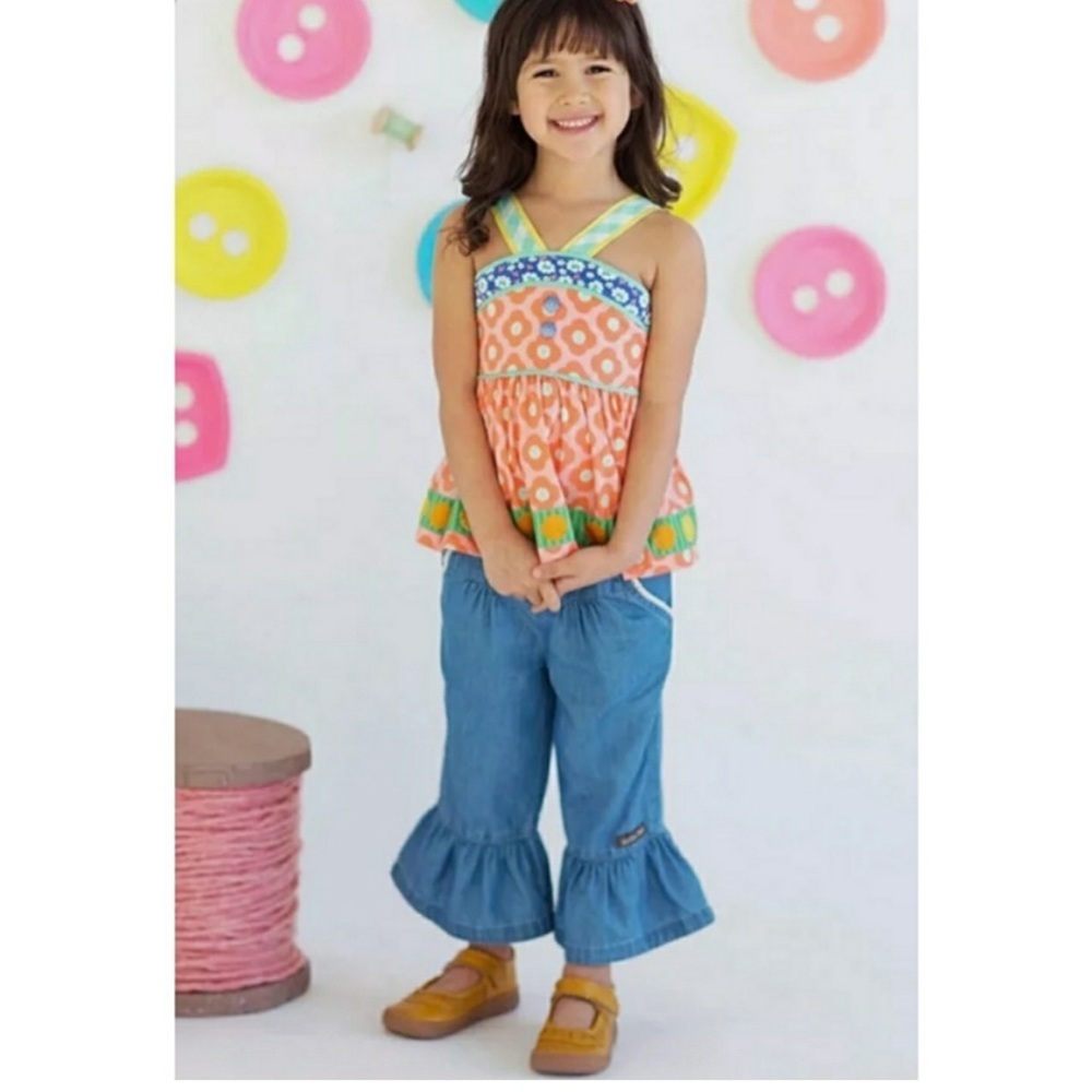 Matilda Jane Orange and Blue Kids Tank Top